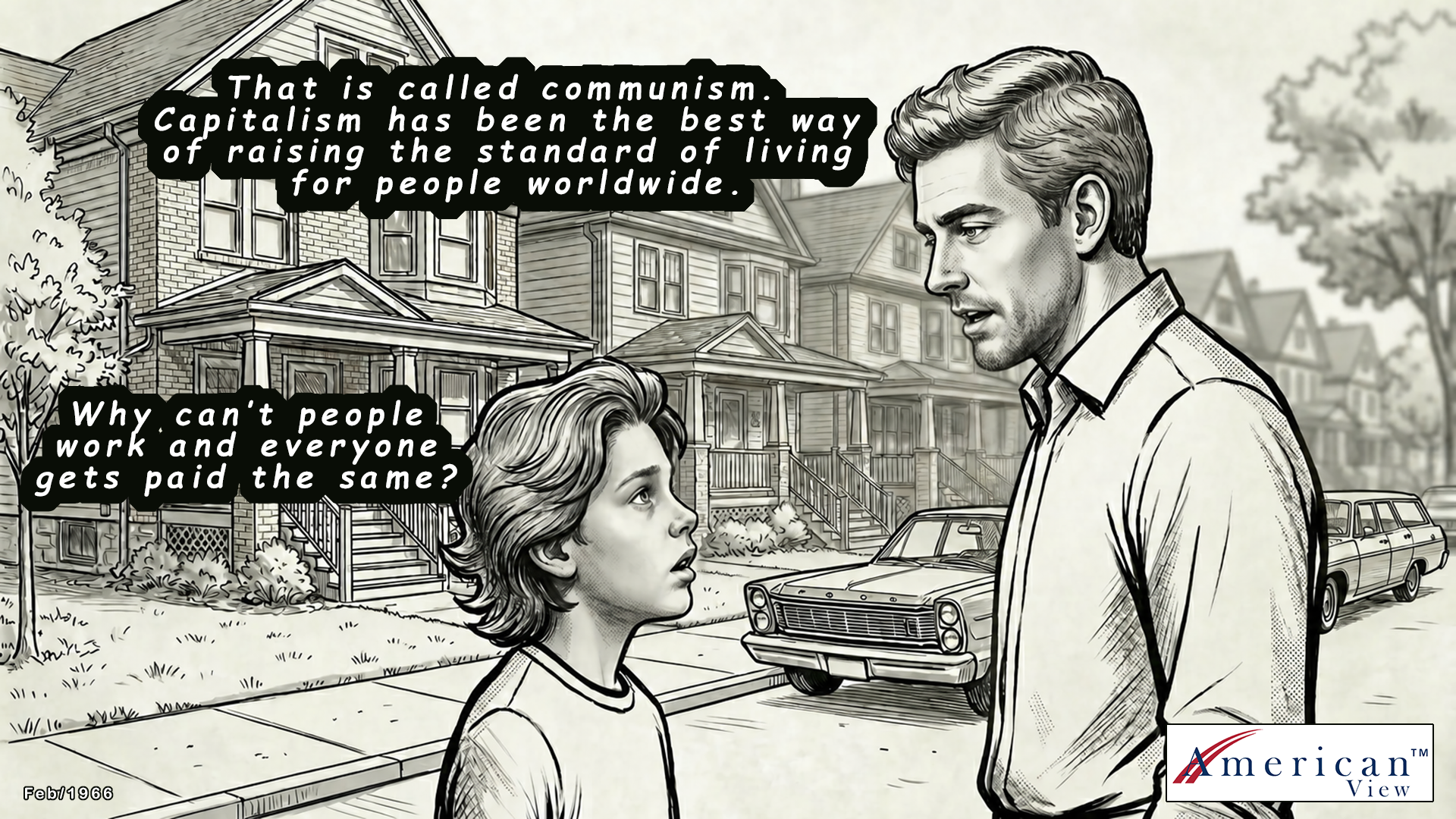 Capitalism — suburban conversation about communism